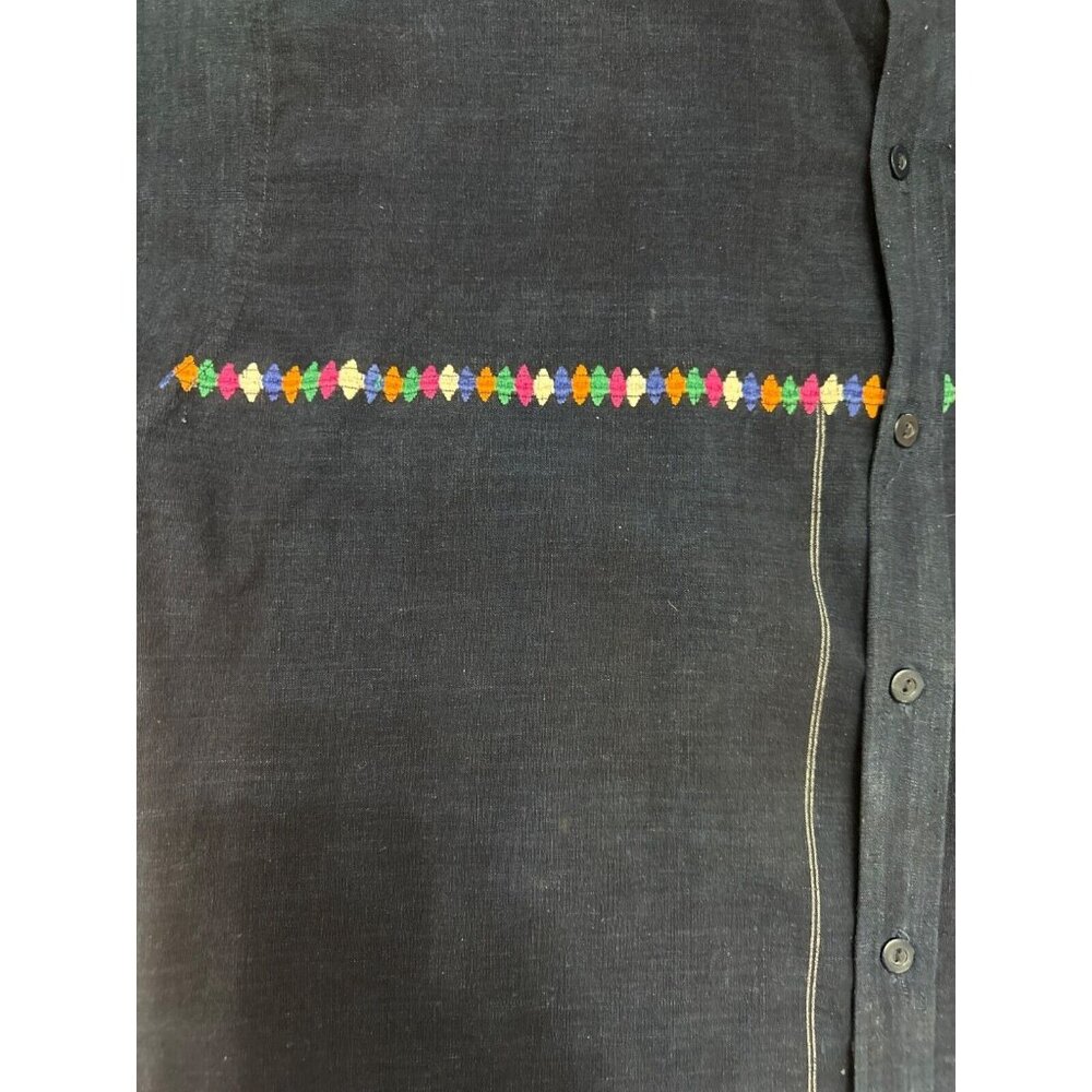 Classy City Chicks Guatemalan Made Cotton Acrylic Mens Short Sleeve Navy Blue Em - Picture 9 of 12